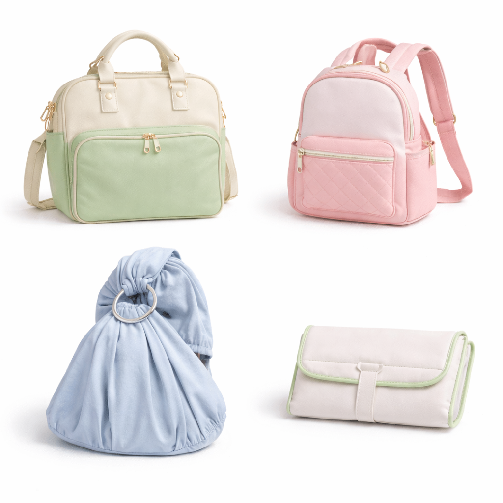 Demiana Baby Travel & Outdoor Essentials Gift Box – Diaper Bag, Sling & Changing Mat Bundle